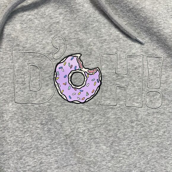 Adidas Originals x Simpsons Hoodie Mens Small S Gray Sweatshirt DOH Donut - Picture 2 of 11
